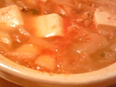 残った味噌汁で、スンドゥブ